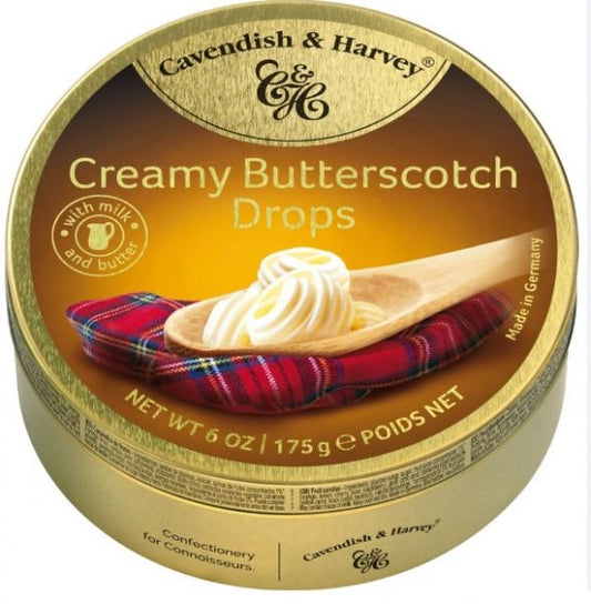 Cavendish & Harvey Creamy Butterscotch Drops - Box of Delights Lolly Shop