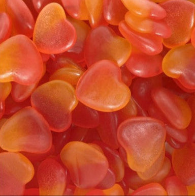 Peach Hearts Gummy Lollies