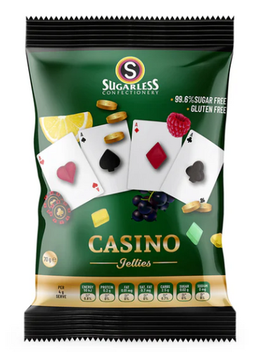 Sugerless fruit Casino Jellies, 99.6% sugar free, Gluten Free, Low Carb | Box Of Delights Old