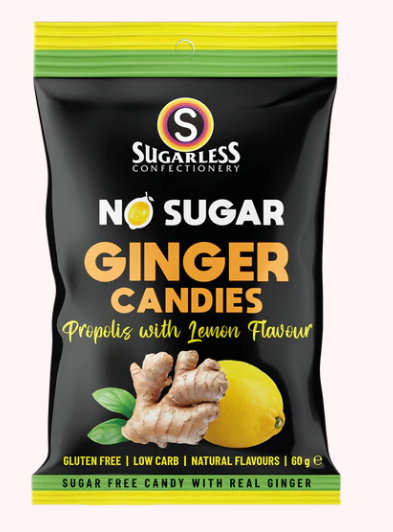 Sugar Free Lemon, Propolis and Ginger Candy